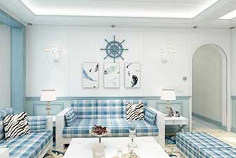 黄冈地中海风格-客厅